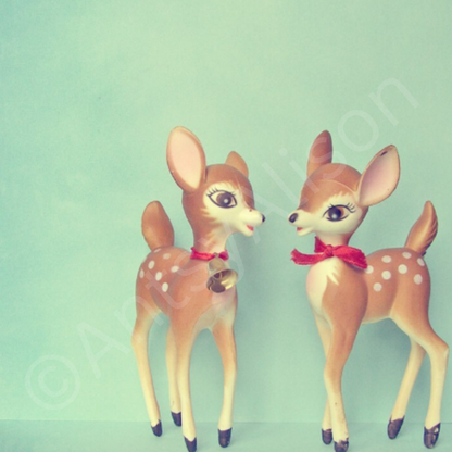 Miniature Holiday Deer Portrait Digital Download Art Print